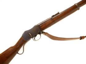 Enfield Martini-Henry .303 rifle, 29.5inch barrel, folding ladder sight, serial number 119, London