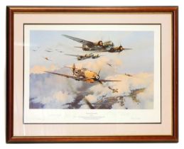 After Robert Taylor, Assault on the Capital, number 33/500 bearing five signatures, framed. The