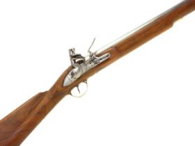 Indian Brown Bess .750 Flintlock muzzle-loading musket, 39-inch barrel, serial number 14481 (stamped