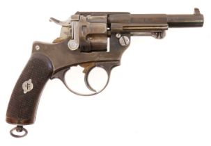 French Ordnance Model 1874 11mm service revolver, 4.25 inch barrel stamped Mle.1874 and S.1877, St