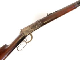 Deactivated Winchester 1894 38-55 lever action rifle, 26inch octagonal barrel fitted with buckhorn