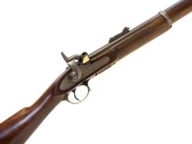 London Armoury Company Percussion P53 .577 volunteer rifle, 39inch barrel with three groove rifling,