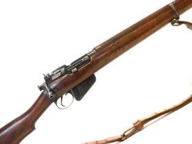 Rare Lee Enfield .303 No.4 MK1 bolt action trials rifle, 25inch barrel with aperture sight graduated