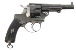 Deactivated French Ordnance service revolver, 4.25 inch barrel, St Etienne stamp to cylinder, six-