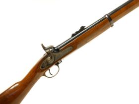 Parker Hale 20th century percussion Enfield .577 rifle, 39inch barrel with three groove rifling,