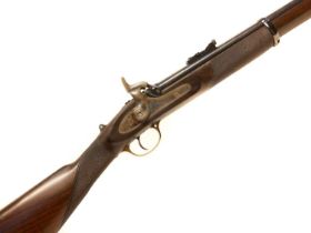 Parker Hale 20th century percussion .451 rifle, 36inch barrel fitted with ladder sight, secured by