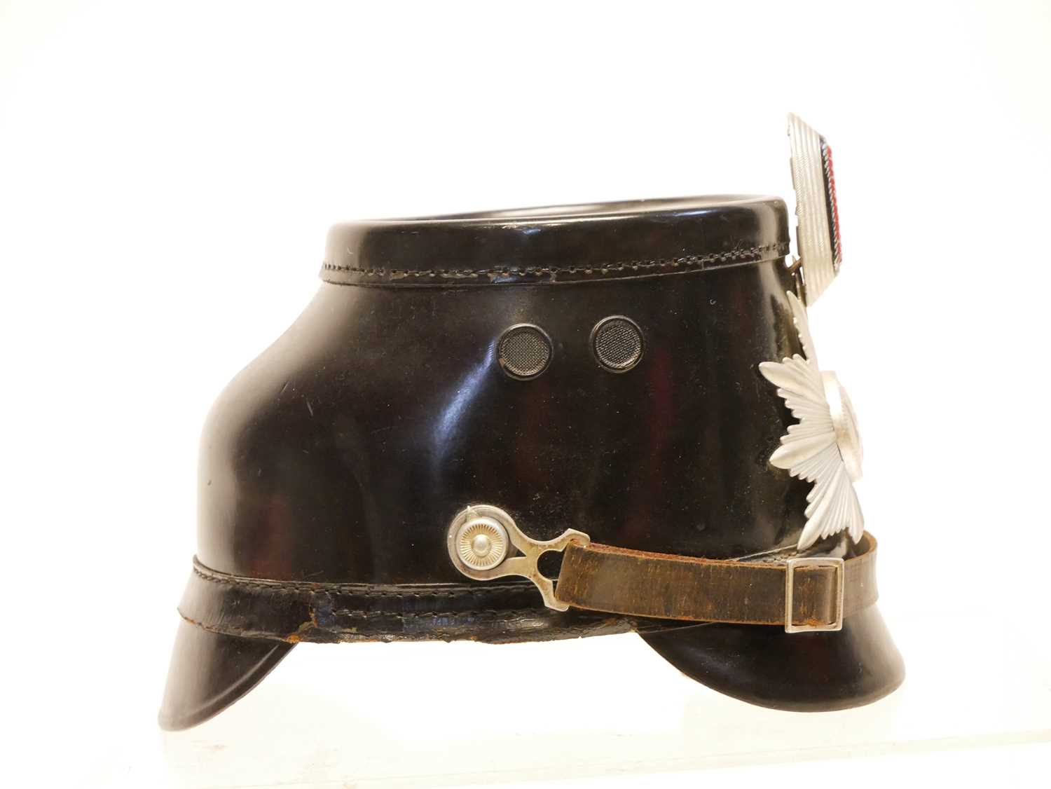 German police shako by Hans Romer, size 56, with West German star shako plate. 24cm wide. - Image 4 of 7