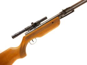 Relum Tornado .22 air rifle 18inch barrel, serial number 56817, fitted with an original Relum 4-15