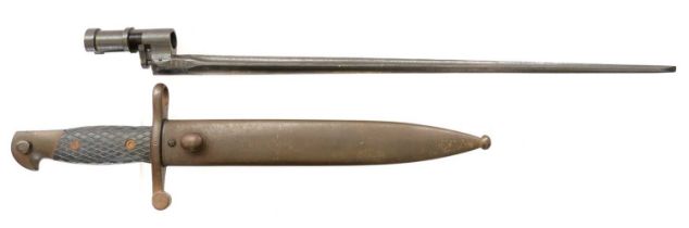 Two bayonets, to include a Russian M1891/30 Mosin Nagant socket bayonet, and a Spanish M1943 bayonet