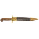 Reproduction US Model 1849 Mounted Rifleman’s knife and scabbard. 49cm long