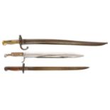 German Mauser S.98 / 05 Butcher Bayonet and scabbard, by Fichel & Sachs Schweinfurt, a Chassepot M.