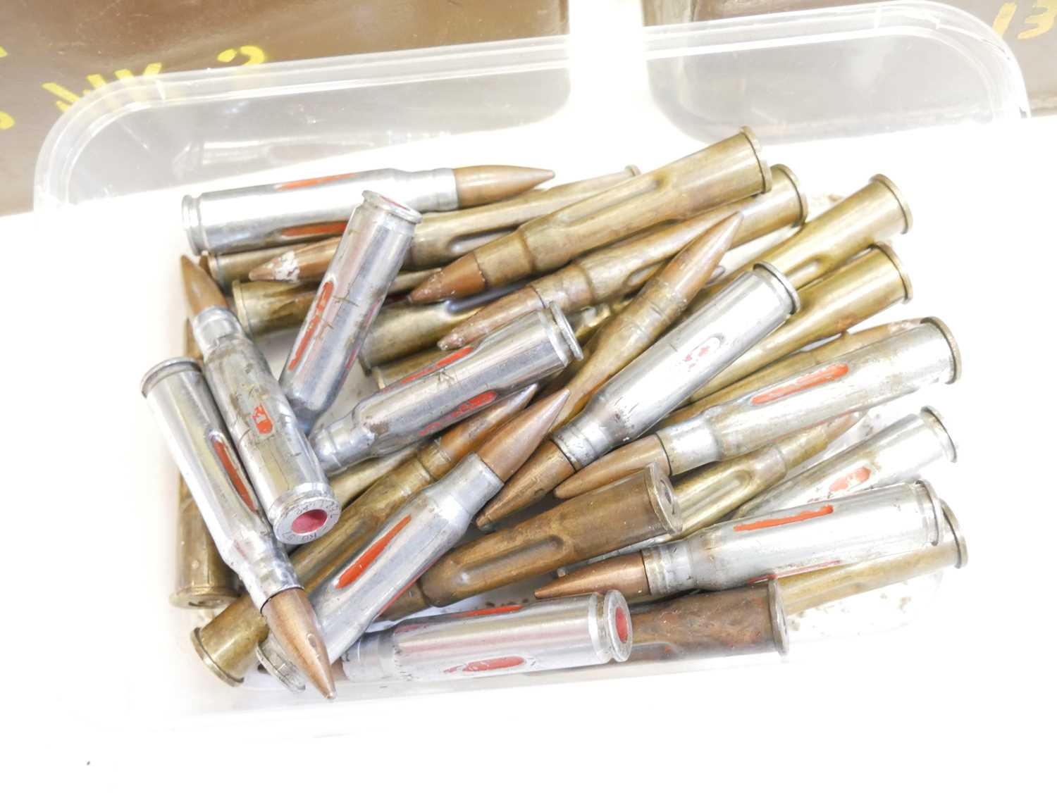 Approximately two hundred 50 calibre belt links, contained within a metal ammunition tin, also two - Image 2 of 4