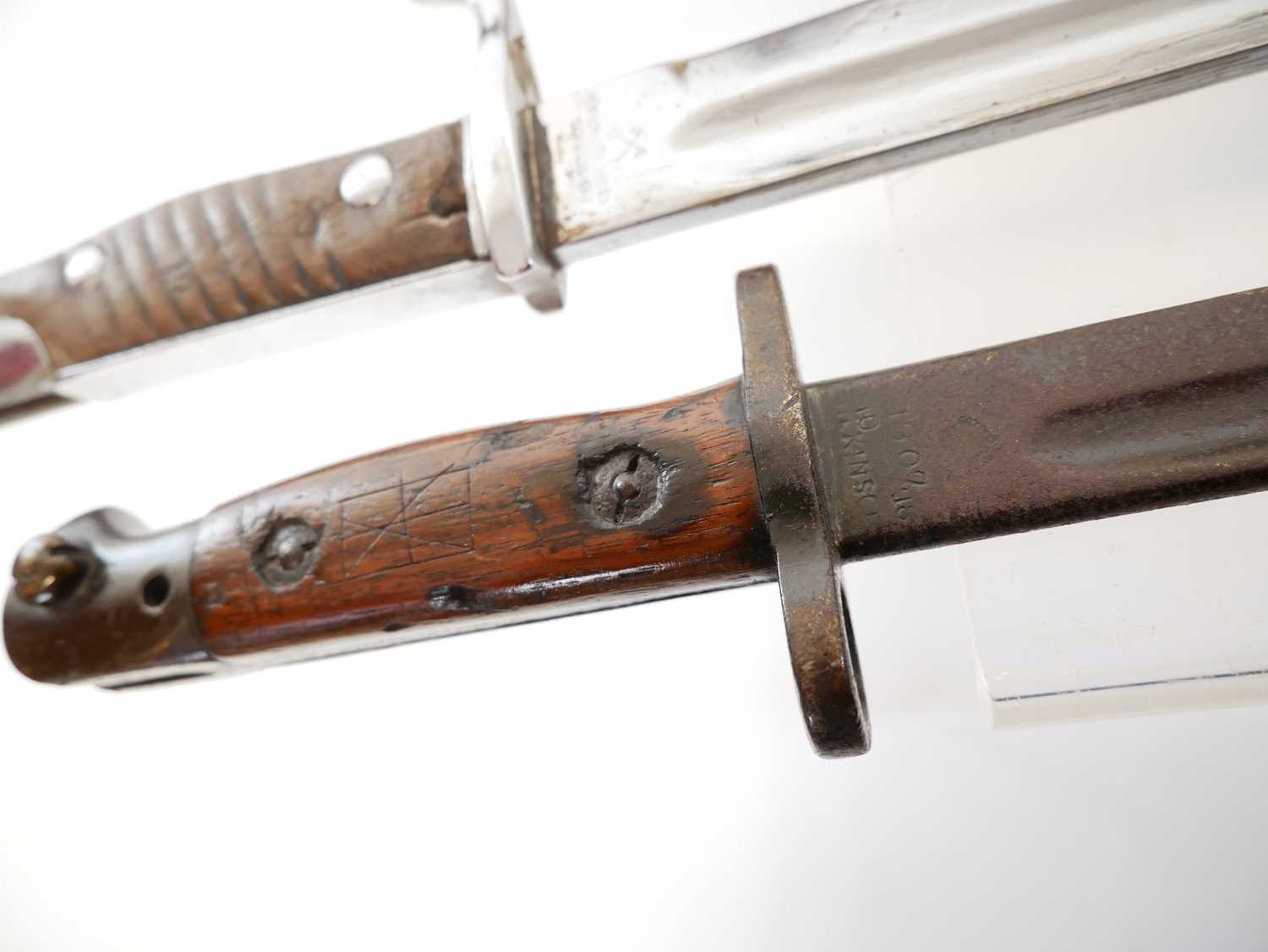German Mauser S.98 / 05 Butcher Bayonet and scabbard, by Fichel & Sachs Schweinfurt, a Chassepot M. - Image 9 of 11