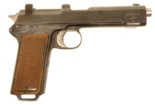 Deactivated Model 1912 Steyr Hahn Semi-automatic 9mm pistol, 5inch barrel, Roumanian issue, 1914,
