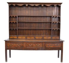 George III oak and mahogany cross-banded dresser