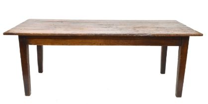 Early 19th century oak refectory dining table