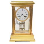 Late 19th century French four glass mantel clock