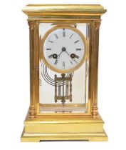 Late 19th century French four glass mantel clock