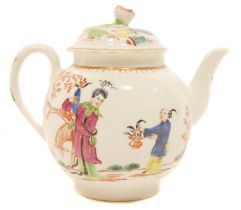 Worcester teapot painted with figures