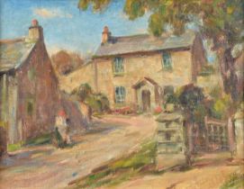 Owen Bowen R.O.I., P.R.Cam.A. (British 1873-1967) "Old Barn, Kearby"