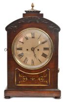 Regency Rosewood and Brass Inlaid Double Fusee Bracket Clock