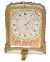 Late 19th century gilt brass and silvered strut clock in the manner of Thomas Cole