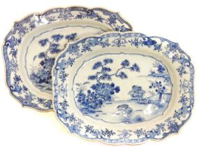Two small Chinese export meat platters (2).