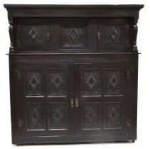 18th century and later oak court cupboard