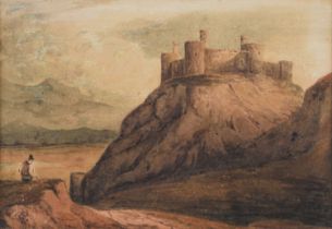 Samuel Gillespie Prout (British 1822-1911) "Harlech Castle, Merionethshire, Wales"