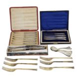 A selection of silver flatware,