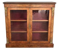 Late 19th century side cabinet, walnut and gilt brass mounted.