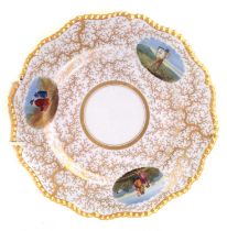 Flight Barr and Barr plate circa 1820 painted with country folk,