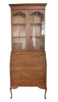 Early 20th century oak bureau bookcase