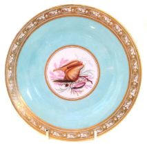 Flight Barr and Barr plate circa 1820 painted with shells