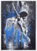 Mr Brainwash (French 1966-) "Jimi Hendrix (Blue)"