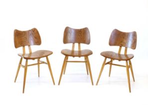 Lucian Ercolani for Ercol Three "Butterfly" or "Preformed" Dining Chairs