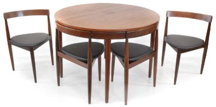 Hans Olsen for Frem Røjle Mobelfabrik 'Roundette' Teak Dining Table and Four Chairs