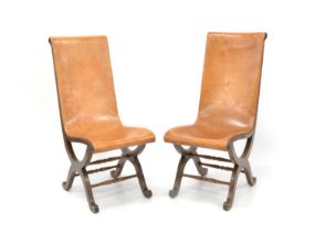 Pierre Lottier for Valmazan (Attributed) Pair of Spanish "Slipper" Chairs