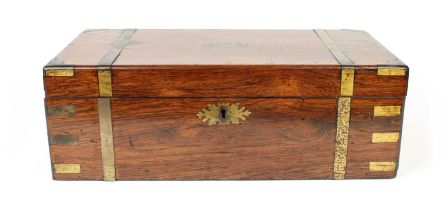 Victorian Rosewood and Brass Bound Writing Slope