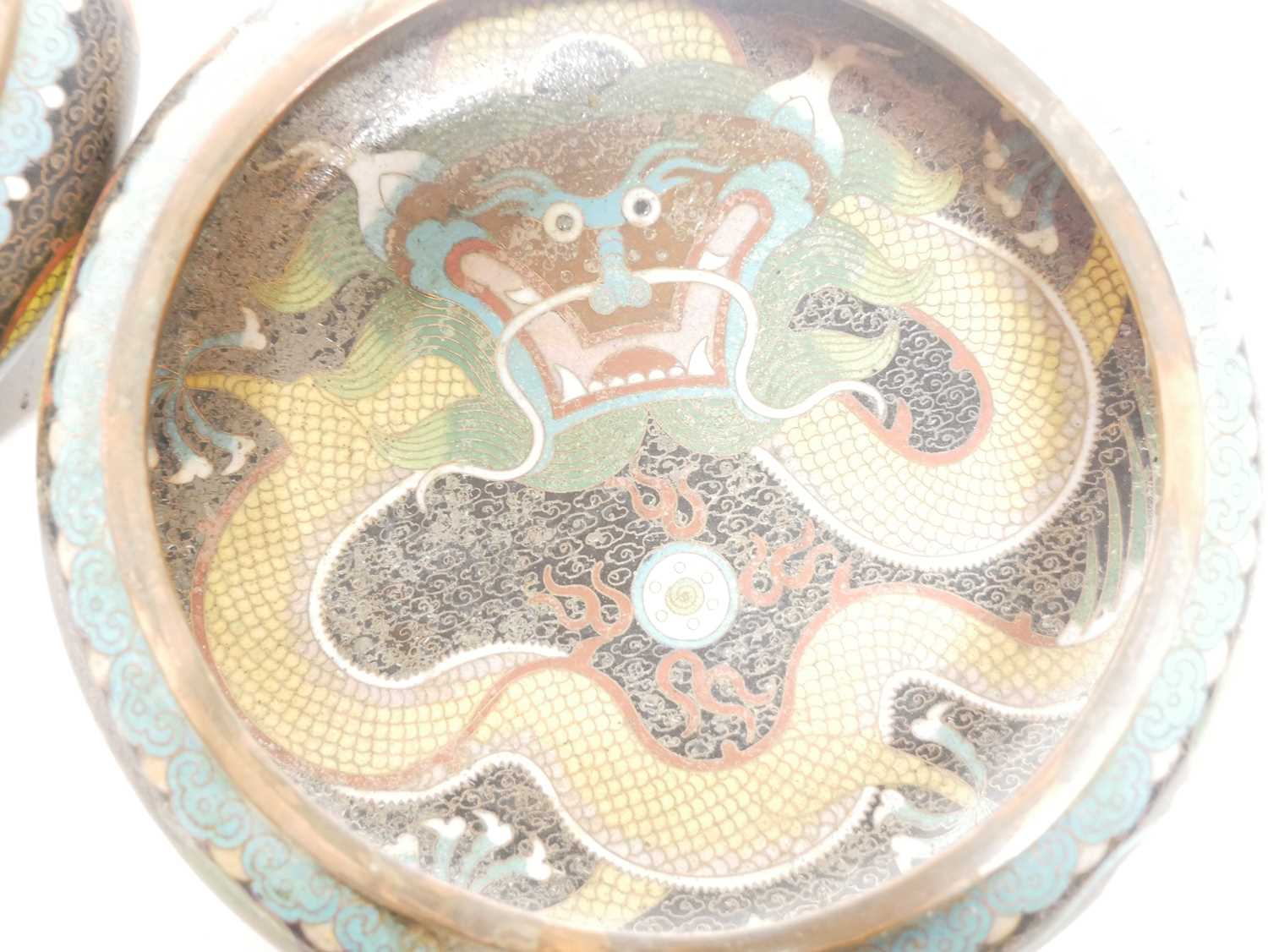 Pair of Chinese Cloisonne Enamel Bowls - Image 3 of 9