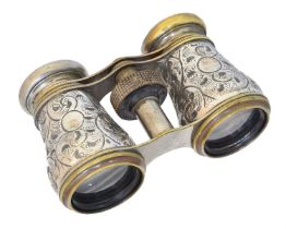 A pair of Victorian silver mounted opera glasses,