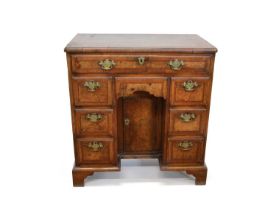 George II Walnut Feather-banded Kneehole Desk