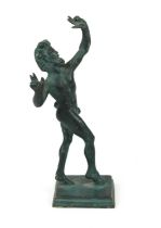 Small Grand Tour-Type Patinated Bronze Figure The "Dancing Faun" of Pompeii, Modelled After the Anti