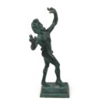 Small Grand Tour-Type Patinated Bronze Figure The "Dancing Faun" of Pompeii, Modelled After the Anti