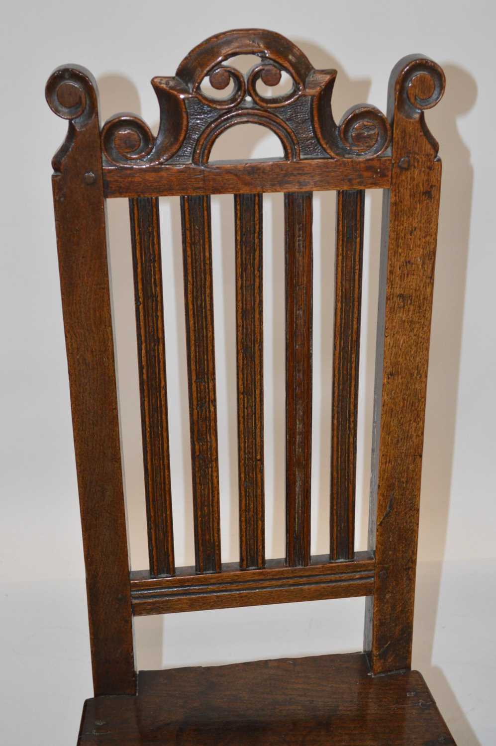 Three Late 17/Early 18th Century Oak High Back Side Chairs - Image 2 of 7