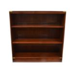 Kennedy Military Campaign Style Mahogany and Brass Mounted Open Bookcase