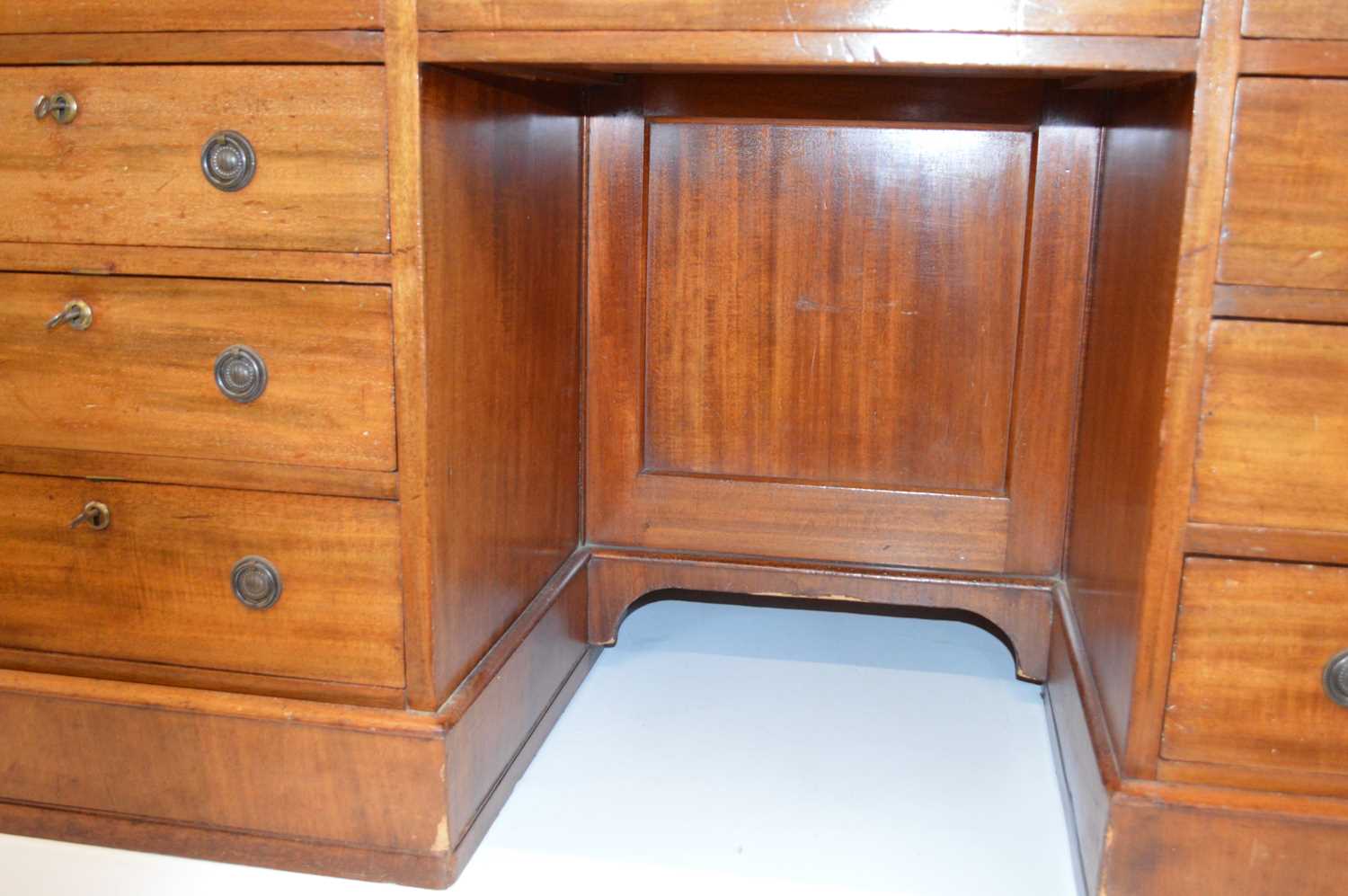 Edwardian Mahogany Twin Pedestal Desk - Image 10 of 14