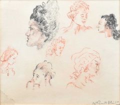 Sir William Russell Flint R.A., P.P.R.W.S. (Scottish 1880-1969) "Head Studies"