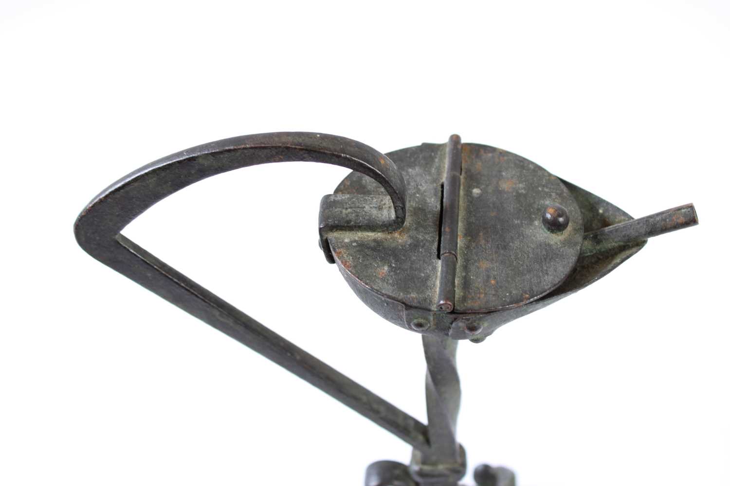 19th Century Wrought Iron Whale Oil Betty Lamp - Image 2 of 3