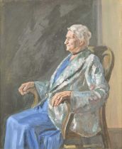 Boje Postel (Belgian 1890-1980) Portrait of a seated elderly lady